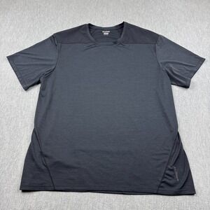 Salomon Shirt Men XL Black Outline Short Sleeve Tee Performance Athletic Running